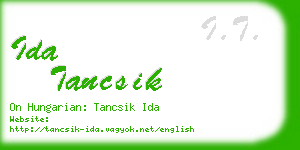 ida tancsik business card